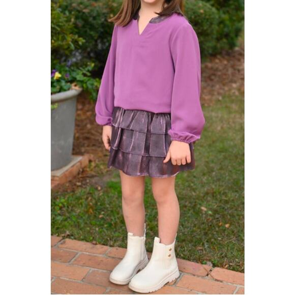 Pleat *PLUM SHIMMER* Luna Skirt size 16 - Picture 1 of 4